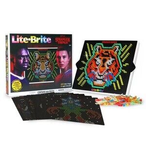 NEW Stranger Things Lite‑Brite 650 Mini Pegs 12 Designs Light Box Retro Edition